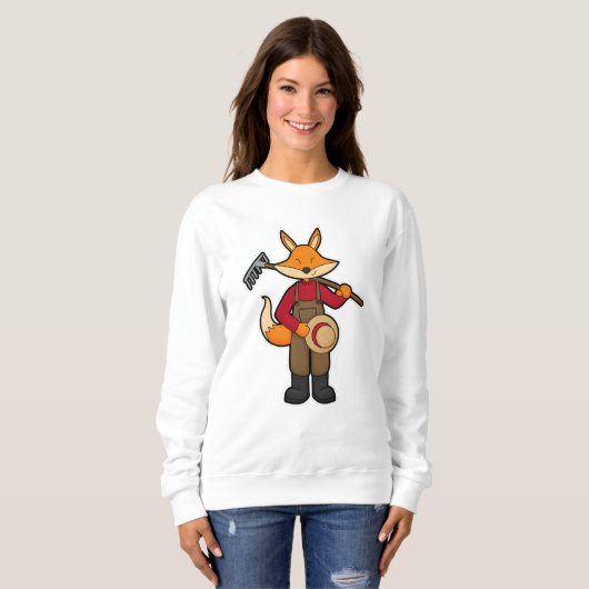 Sweatshirt Fox en fermier avec Rake & Casquette (Devant entier)