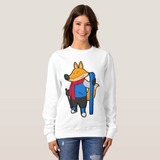 Sweatshirt Fox en ski avec ski (Devant entier)