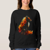 Sweatshirt Fox Flowers - Art Animal Fox (Devant)