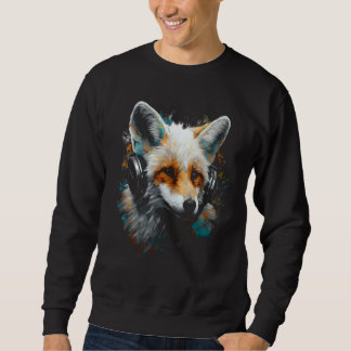 Sweatshirt Fox Music  Animal Headphones Fox