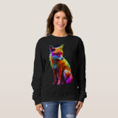 Sweatshirt Fox Polygon Colourful Animal Animal Fox (Devant entier)