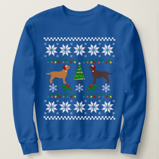 Sweatshirt Fox Red Labrador et Chocolat Labrador Noël (Design devant)