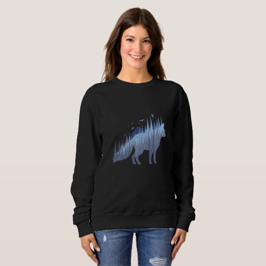 Sweatshirt Fox silhouette fox forest hunter  2 (Devant entier)