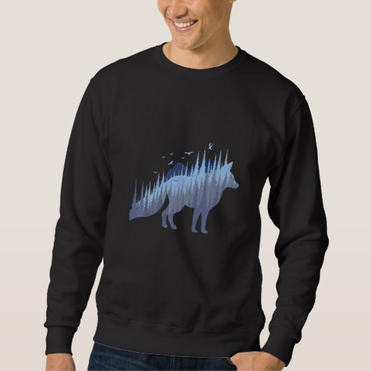 Sweatshirt Fox silhouette fox forest hunter  2 (Devant)
