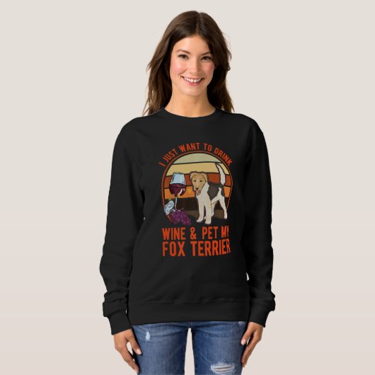Sweatshirt Fox Terrier And Wine Wire Fox Terrier (Devant entier)