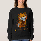 Sweatshirt Fox Thanksgiving Fall Autumn Hello Fall Cute Fox (Devant)