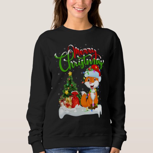 Sweatshirt Fox   Xmas Decorations Santa Fox Christmas (Devant)