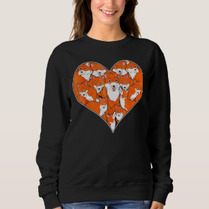 Sweatshirt Foxes Forêt de Coeur Animaux Nature faunique Fox