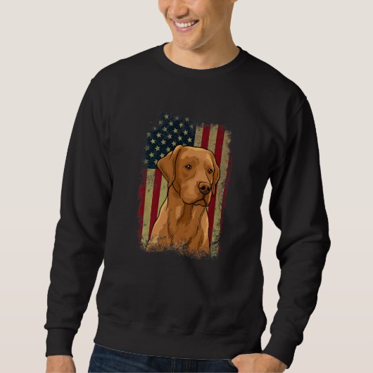 Sweatshirt Foxred Labrador US Flag Dog Lover Fox Red lab Prem (Devant)