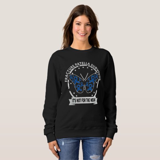 Sweatshirt Fracture Patella Survivor Blue Ribbon Sensibilisat (Devant entier)