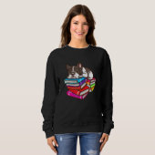 Sweatshirt Français Bulldog Livre Lecture Bookworm Enseignant (Devant entier)