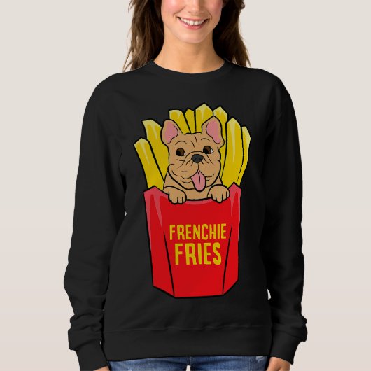 Sweatshirt Français cool Bulldog Frenchie Fries (Devant)