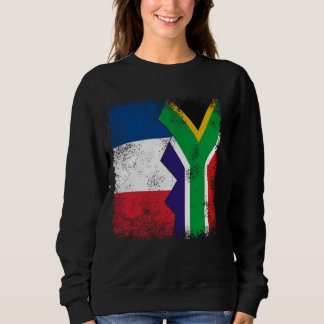Sweatshirt France Afrique du Sud Drapeaux moitié Afrique du S