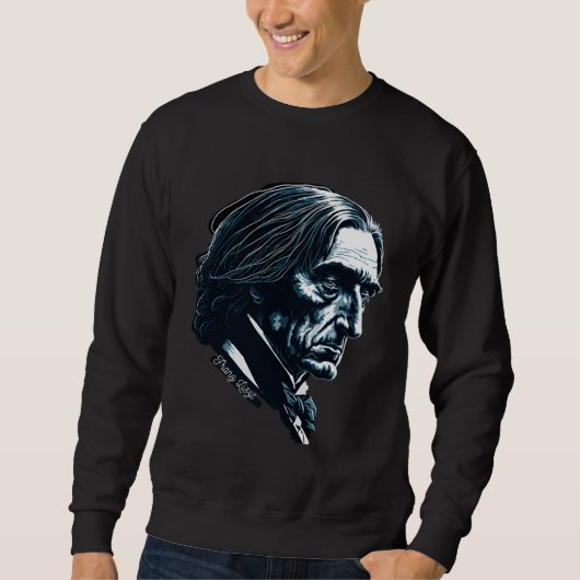 Sweatshirt Franz Lisz Portrait Composer Illustration Piano Mu (Devant)