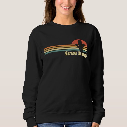 Sweatshirt Free Hugs Cactus antisocial (Devant)