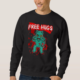 Sweatshirt Free Hugs Halloween Sarcasm Scary Creepy Costume H