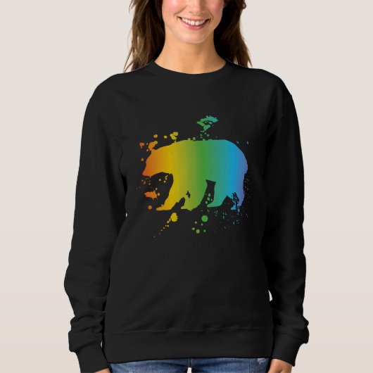 Sweatshirt Free Mom Hugs bear LGBT pride social movement (Devant)