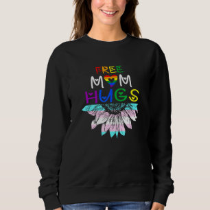 Sweatshirt Free Mom Hugs - Lgbt Lgbtq Pride - Rainbow Sunflow