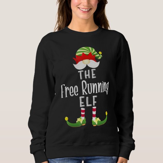 Sweatshirt Free Running Elf Group Christmas Pajama Party (Devant)