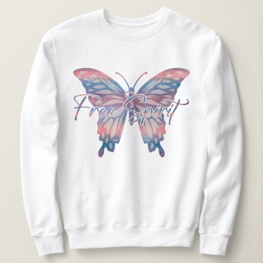 Sweatshirt Free Spirit Mandala Butterfly Design (Design devant)