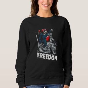 Sweatshirt Freedom Skeleton Dirt Bike Rider Motorsport Biker
