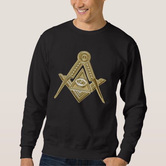Sweatshirt Freemason Carré et Compass Charité Masonic Noir (Devant)