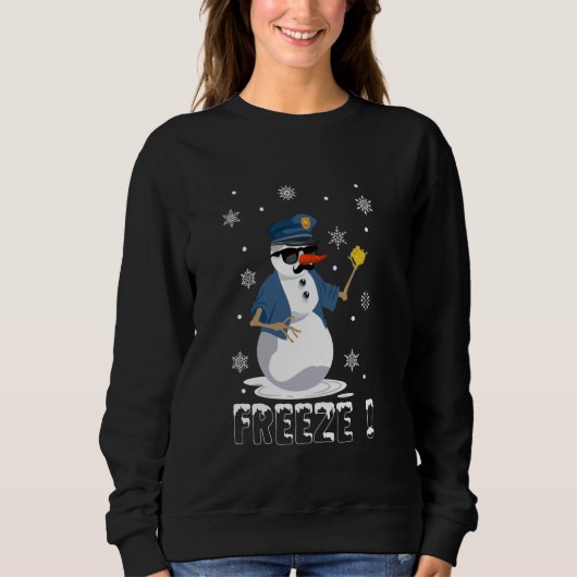Sweatshirt Freeze Cop Snowman Drôle Noël (Devant)