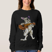 Sweatshirt French Buldog Chien Musique Guitariste Baid Bass G (Devant)