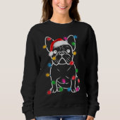 Sweatshirt French Buldog Christmas Lights Tree Décoration Xm (Devant)
