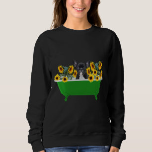 Sweatshirt French Buldog Frenchie Chien Baignoire verte avec