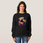 Sweatshirt French Bulldog Aesthetic with Synthwave 80s (Devant entier)