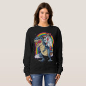 Sweatshirt French Bulldog Unicorn équitation Dinosaur T Rex G (Devant entier)