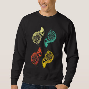 Sweatshirt French Horn Music Retro Vintage Colorful French Ho