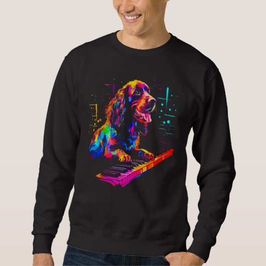 Sweatshirt French Spaniel Dog Piano (Devant)