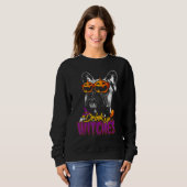 Sweatshirt Frenchie Boire des sorcières Halloween (Devant entier)