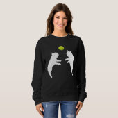 Sweatshirt Frenchie Tennis French Bulldog Puppy Playing Ball (Devant entier)