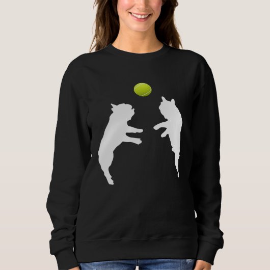 Sweatshirt Frenchie Tennis French Bulldog Puppy Playing Ball (Devant)