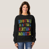 Sweatshirt Frère Du Monstre D'Anniversaire Alien Enfant B-day (Devant entier)