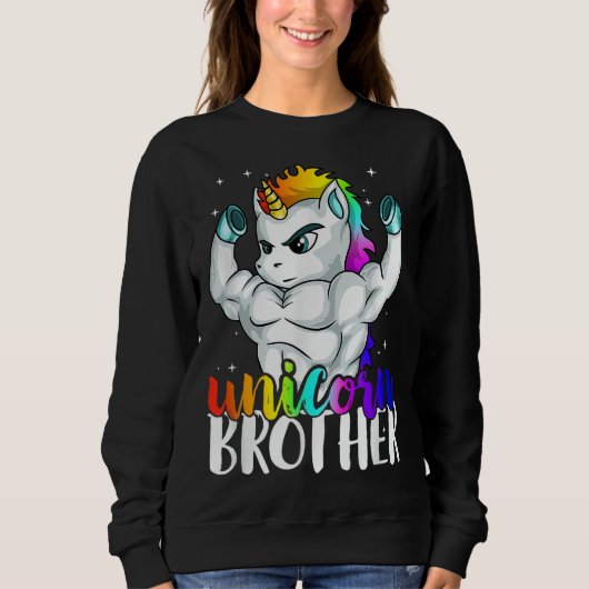 Sweatshirt Frère Unicorne Soeur à Big Bro Brothercorn Chri (Devant)