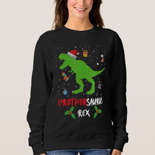 Sweatshirt Frèresaurus Dinosaure Père Noël Noël Correspondan (Devant)