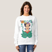 Sweatshirt Frida Kahlo Graphisme du cadre floral (Devant entier)