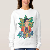 Sweatshirt Frida Kahlo Graphisme floral coloré (Devant)