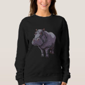 Sweatshirt Friendly Hippopotamus Cartoon Hippo (Devant)