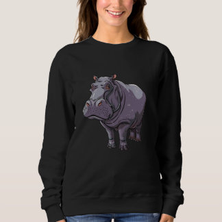 Sweatshirt Friendly Hippopotamus Cartoon Hippo