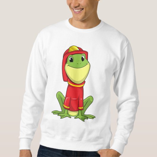 Sweatshirt Frog as Firefighter avec Helmet (Devant)