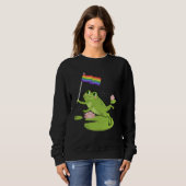 Sweatshirt Frog  LGBTQ Gay Pride Flag Lily Pad Illustration (Devant entier)