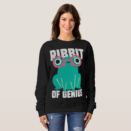 Sweatshirt Frog Toad  Ribbit of Genius (Devant entier)