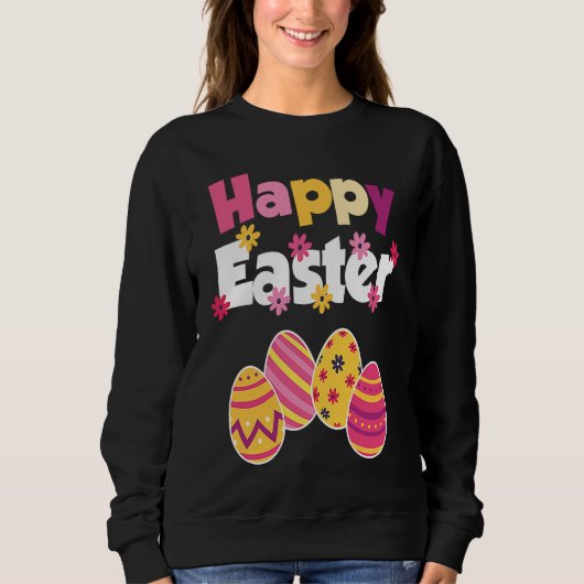 Sweatshirt Frohe Ostern colourful eggs Easter  Easter eggs (Devant)