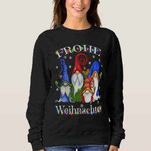 Sweatshirt Frohe Weihnachten Allemand Gnome Décoration de Noë