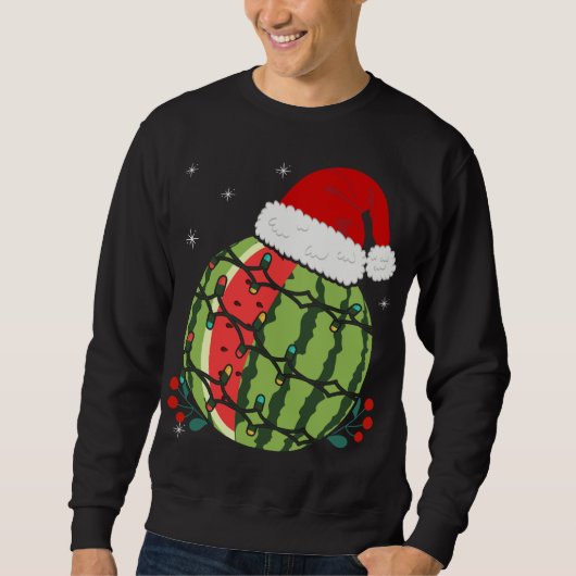 Sweatshirt Fruit tropical Santa Hat Watermelon Hawaii Christm (Devant)